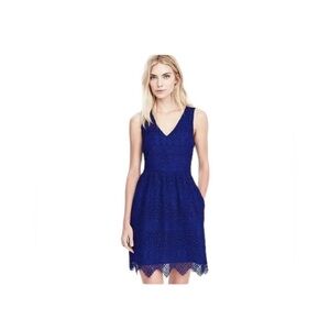 Banana Republic Cobalt Blue Lace Cocktail Dress, Size “2”